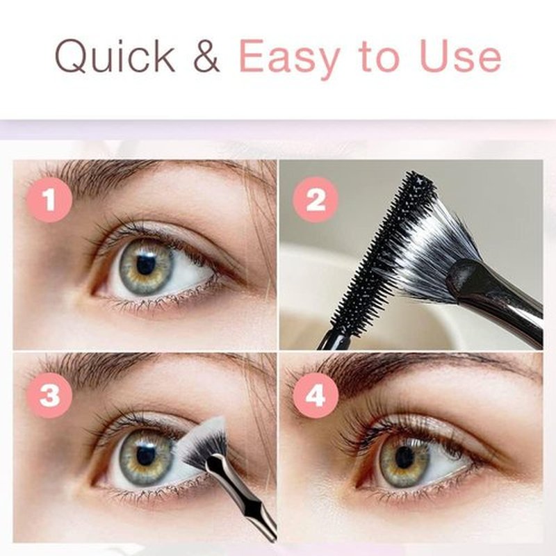 Folding Angle Scalloped Lash Brush, 2024 NEW Mascara Fan Brush for Lashes Eyelash Separator Tool, Eyelash Comb for Upper Lower Eye Lash Makeup Tools, Eye Makeup Fan Brush For Women (5 PCS)