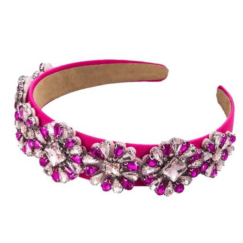 MUQINGWAN Fashion Women's Headband, Women Headband Gorgeous Retro Crystal Rhinestone Girl's Headband, Accessories For Women And Girl (Rose)