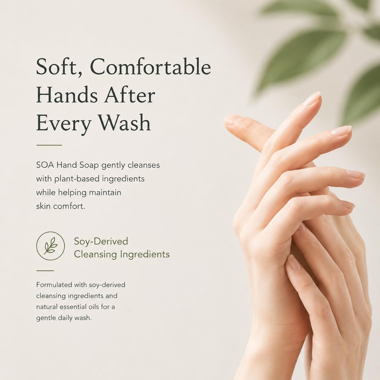 SOA Foaming Hand Soap, Rose Geranium Essential Oil, Plant-Based Gentle Cleanser for Sensitive Skin, Vegan & Naturally Scented,11.8 fl oz