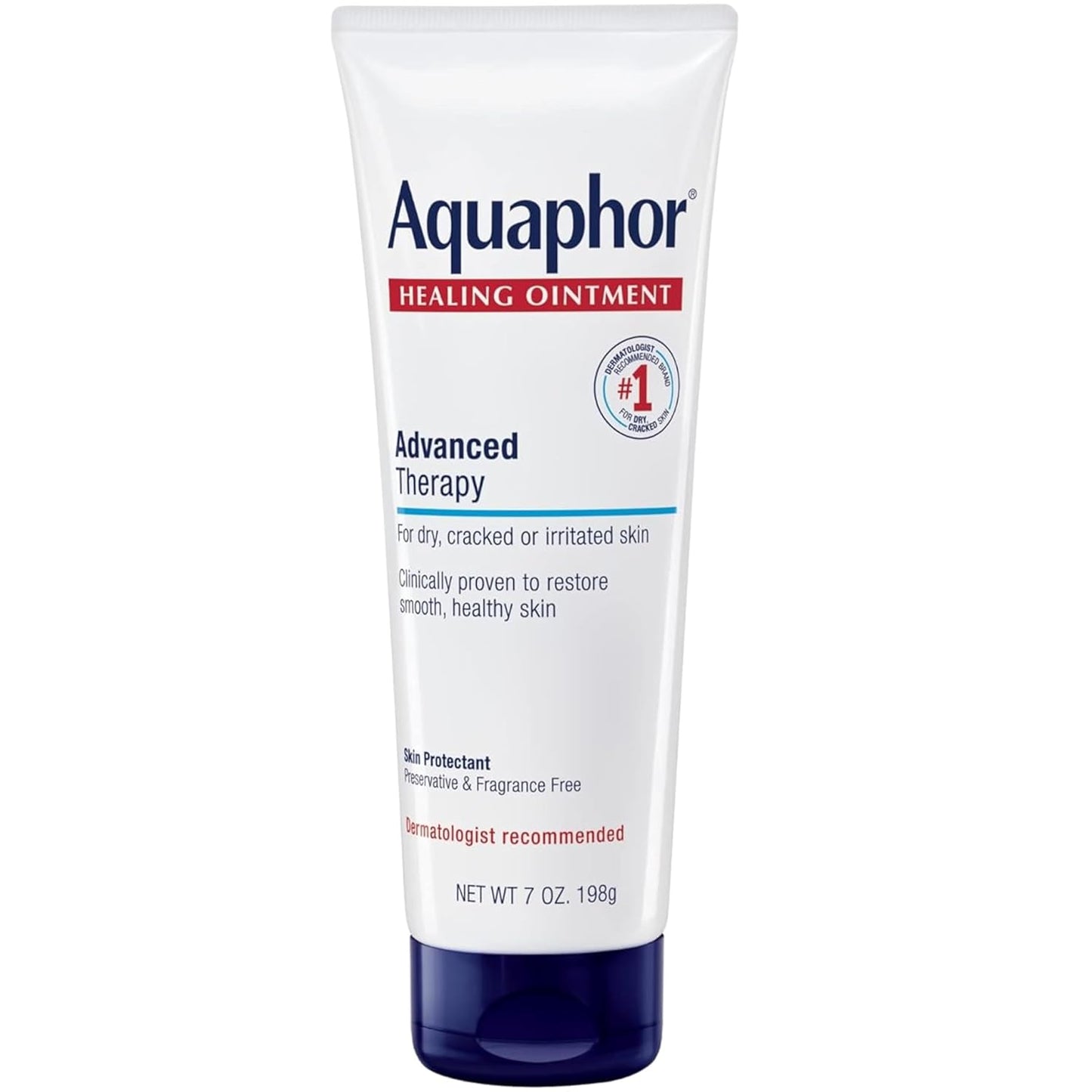 Aquaphor Healing Ointment 7 oz Tube - Moisturizer for Dry Skin, Hands, Heels, Elbows & Lips - 2 Pack