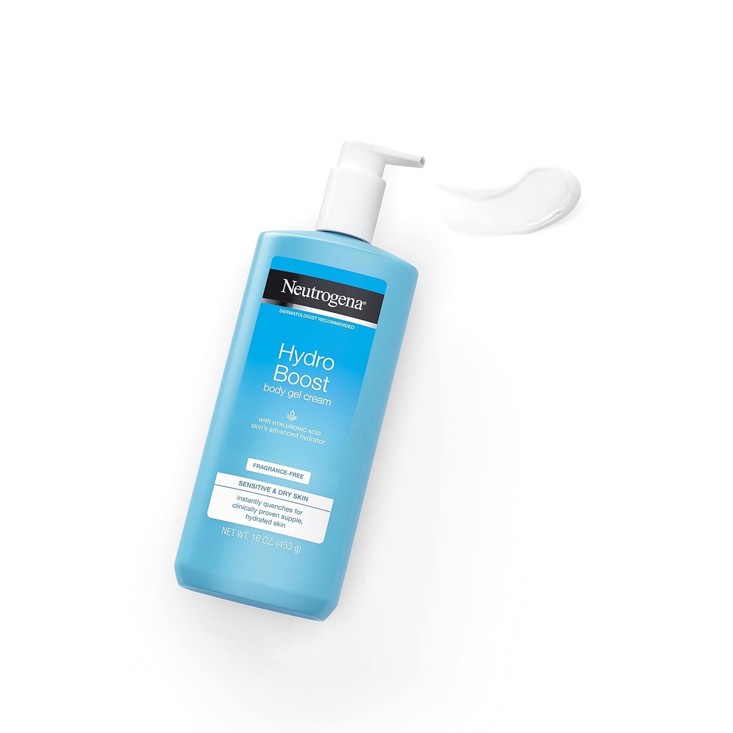 Neutrogena Hydro Boost Fragrance-Free Body Gel Cream with Hyaluronic Acid, Non-Greasy, Fast Absorbing Moisturizer & Hydrating Full Body Cream for Sensitive Skin, Paraben-Free, 16 oz (Pack of 3)