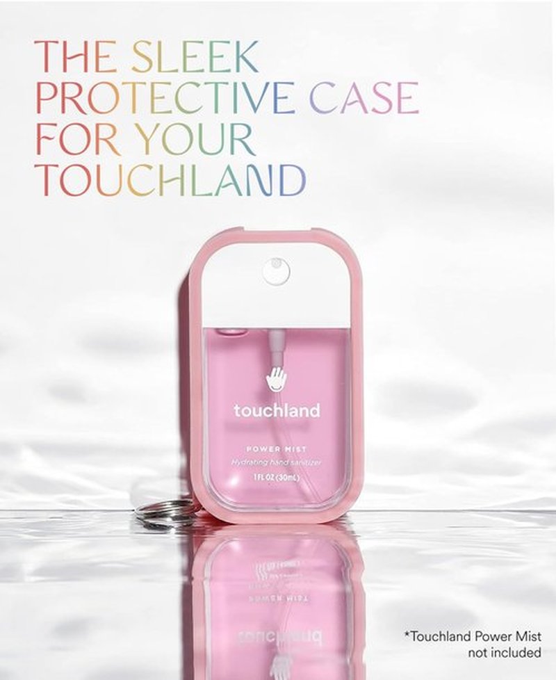 Touchland Mist Case 3-PACK (White, Pink, Black), Protective and Stylish Hand Sanitizer Spray Accessories, Silicone Cases with Keyring