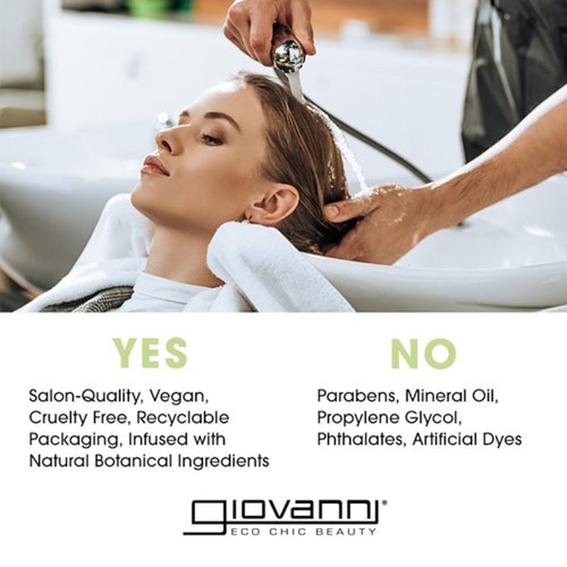 GIOVANNI Biotin & Collagen Leave-In Conditioner - Strengthening, Vegan, Cruelty-Free, Infused with Natural Botanical Ingredients, Salon-Quality, Color-Safe, For Healthy-Looking Hair - 8.5 Oz