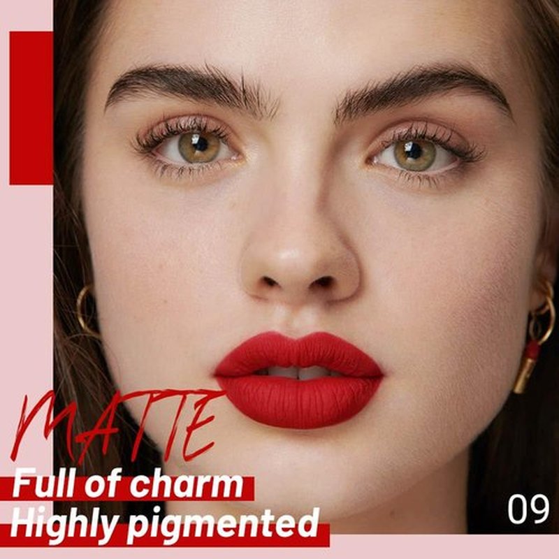 JUAAZIN Rufous Matte Liquid Lipstick, With Highly Pigmented and Rich Colors Lip Gloss, Long-Lasting Wear Non-Stick Cup Not Fade Waterproof Lipstick Makeup for Women(Rufous 09#)