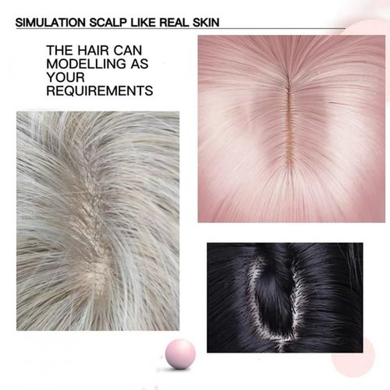 Tangyaoyusun 12Inch Black Wig with Bang Short Straight Bob Hair For Girls Women Theme Party (Pink)