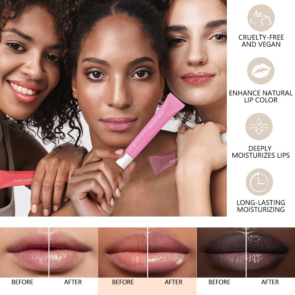 HHLTOH Butter Lip Balm – Ultra-Hydrating Lip Care with Shea Butter & Olive Oil, Soothes Dry Lips with Natural Tint & Gloss Effect, Lip Plumper Moisture & Light Lip Stain Finish #2 Mint