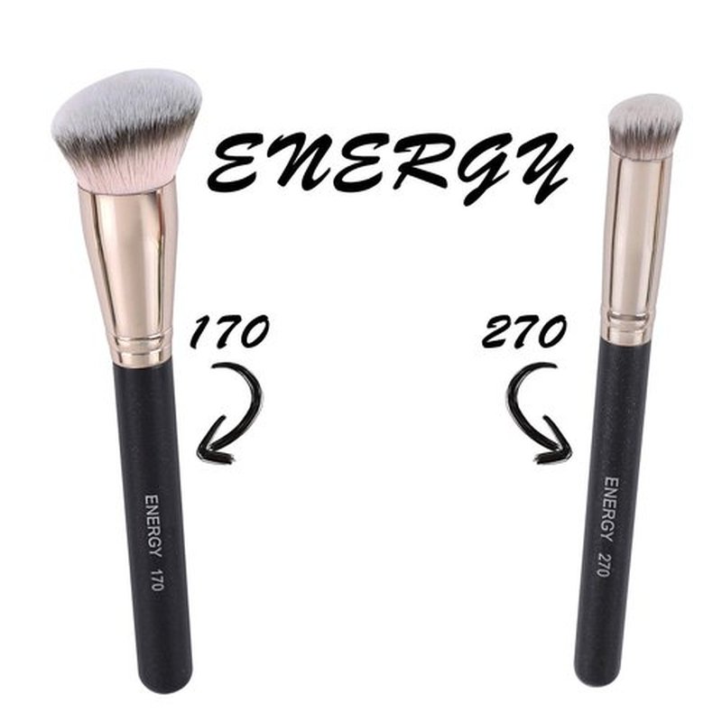 ENERGY Foundation Brush for Liquid Makeup Premium Makeup Brush for Flawless Liquid Cream Foundation Powder Cosmetics Blending Buffing Contouring Vegan Face Brush 170
