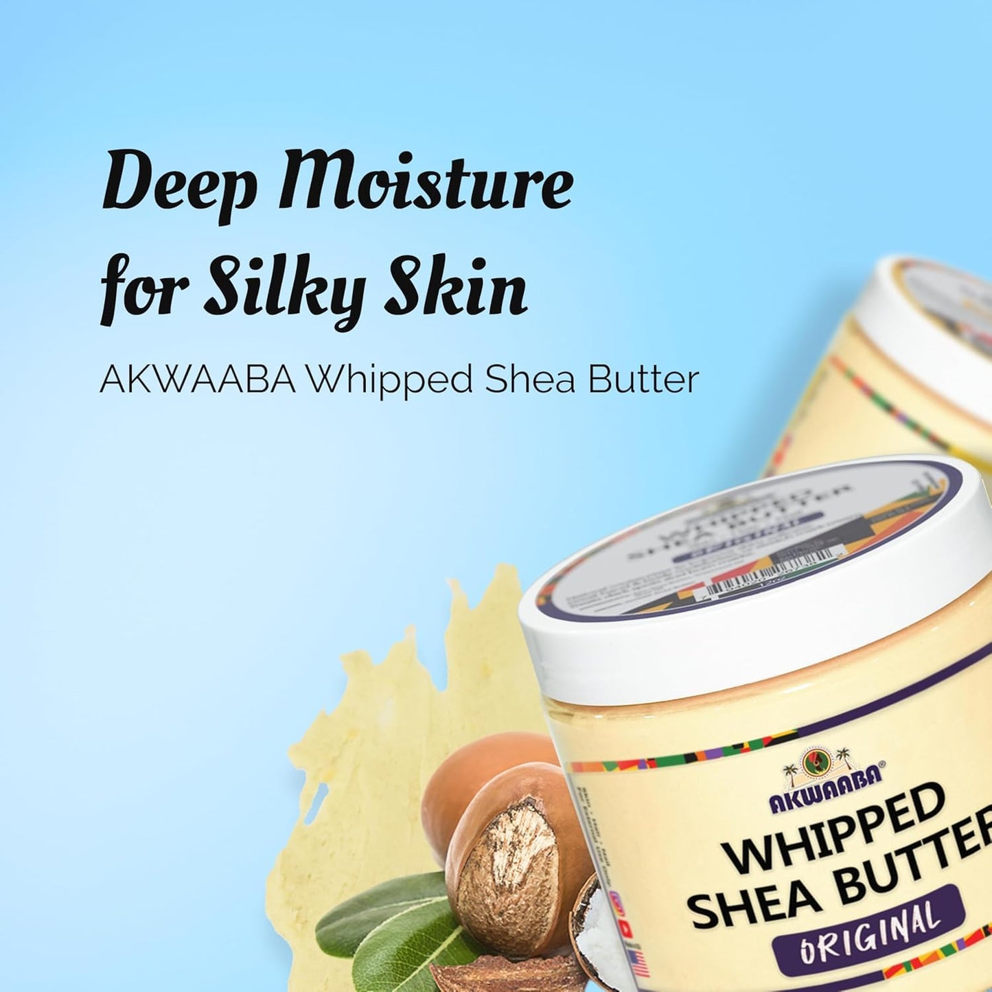 AKWAABA Whipped Shea Butter (Gold Pine) – Nourishes & Moisturizes | Made with Shea Butter | No Dyes & Parabens | 12 oz / 340 g