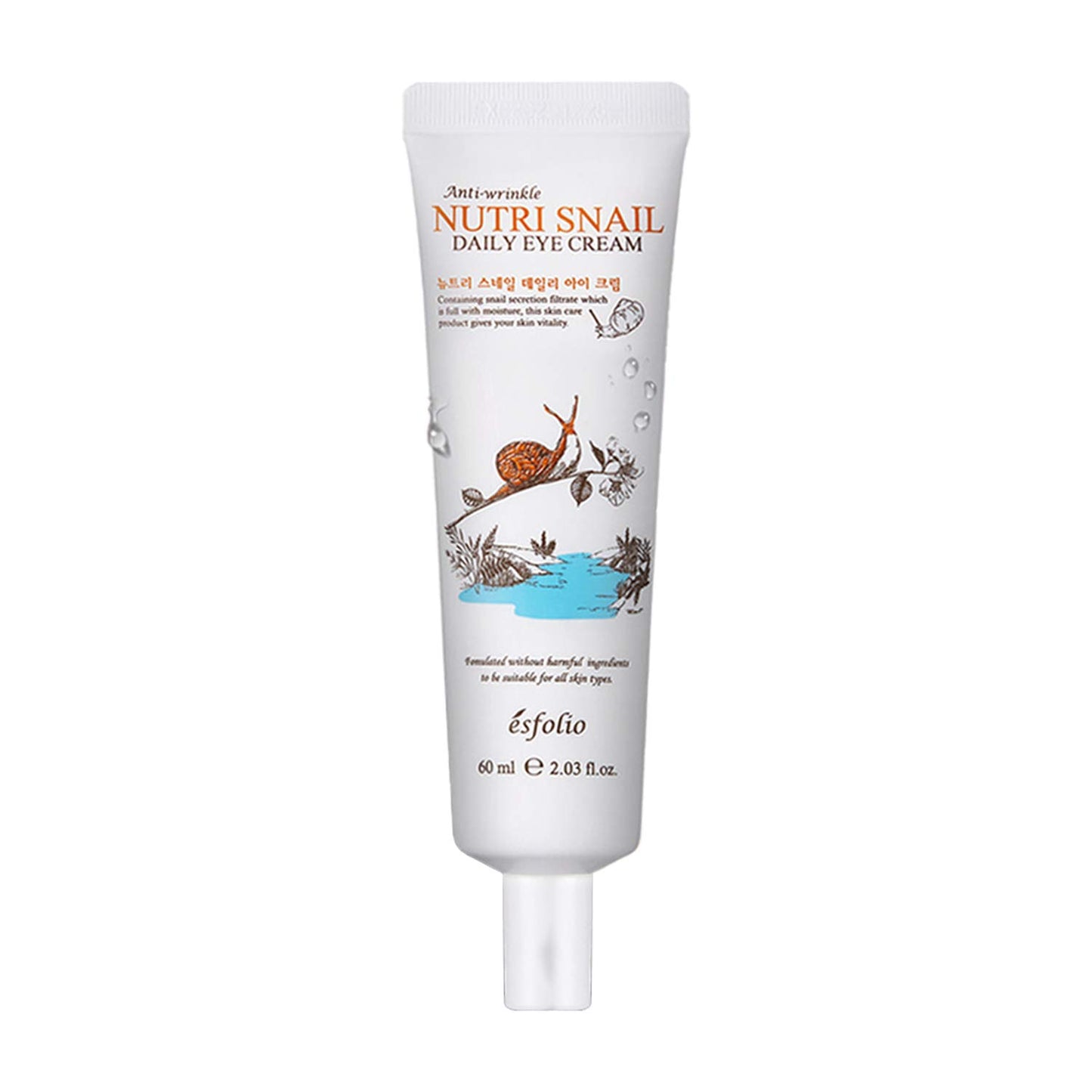 Esfolio Collagen Daily Eye Cream – Firming Hydrolyzed Collagen Formula for Under-Eye Care – Lightweight Moisturizer with Botanical Extracts – Korean Skincare (60 ml / 2.03 fl oz)