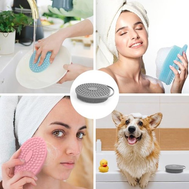 3 Pack Silicone Body Scrubber, Exfoliating Body Scrubber, Soft Silicone Loofah for Women Men, Body Scrubber Fit for Sensitive and All Kinds of Skin, Clean and Sanitary Rapid Foaming