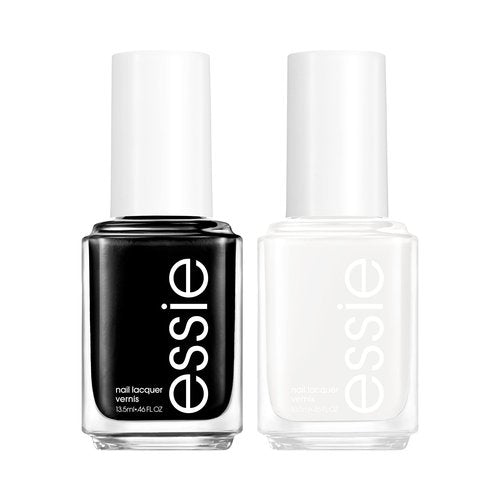 Essie Nail Polish Black And White Set, Licorice, Black Nail Polish + Blanc, White Nail Polish Gifts For Women And Men, 0.46 Fl Oz Each