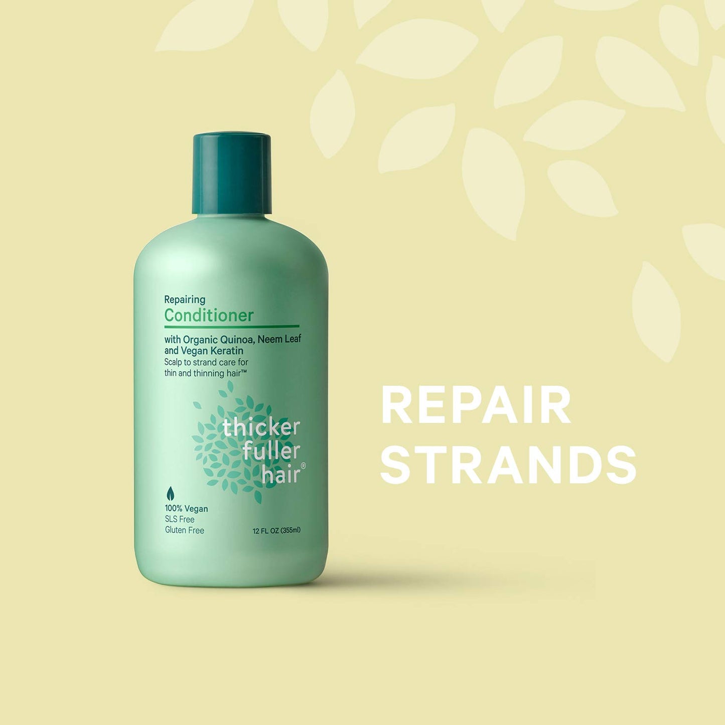 Thicker Hair Care Thicker Fuller Hair Repairing Conditioner, 12 Oz, Green (819933011744)