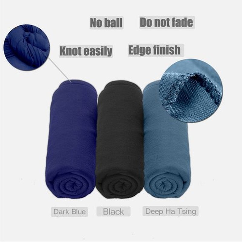ZRQ 3 Pieces Stretch Turban Knit Hijab Urban Hair Scarf Soft Lightweight Muslim Head Wraps Women's Fashion Headband for Natural Hair Night Use (Black, Dark Ha Cyan, Dark Blue)