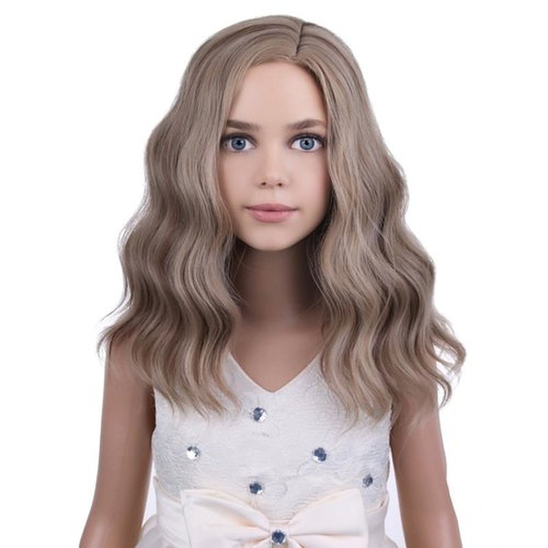 PATTNIUM Kids Child Wig Blonde Brown Wig for Kids Short Curly Wig Mixed Brown Wig for Girls Cosplay Halloween Party Costume Heat Resistant Synthetic Hair Girls Wig (Brown Blonde)