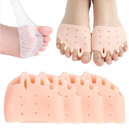 Hyggear Silicone Toe Separator, Hyggear Toe Separators, Hyggear Toe Spacers, 4 Pairs, Ball of Foot Cushions, Breathable & Soft, For Men & Women (Skin)