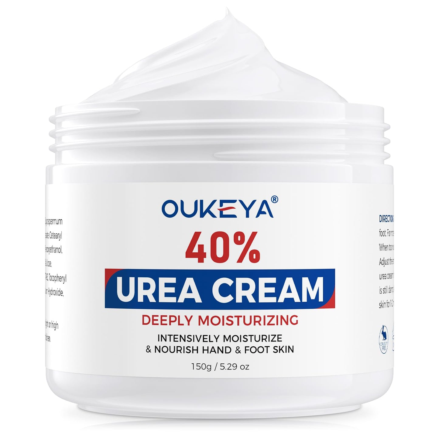 OUKEYA Urea Cream 40 Percent for Feet and Cracked Heels, 5.29 oz