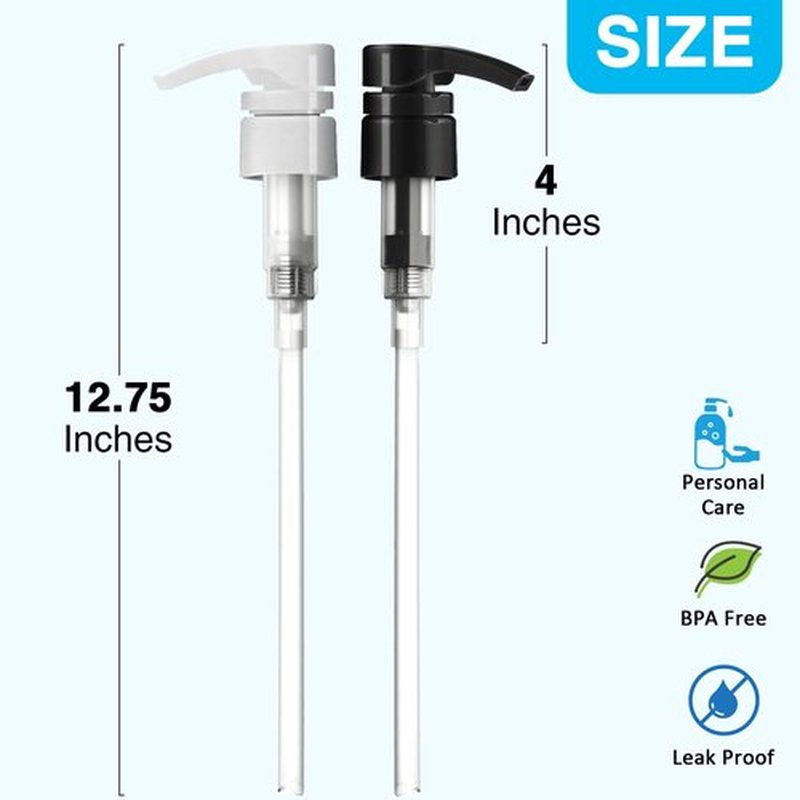 6 Pack White Universal Shampoo and Conditioner Pump for Bottle, Body Wash, Gel, 28/410 Shampoo Pumps for 1 Liter/33.8 Oz Bottles