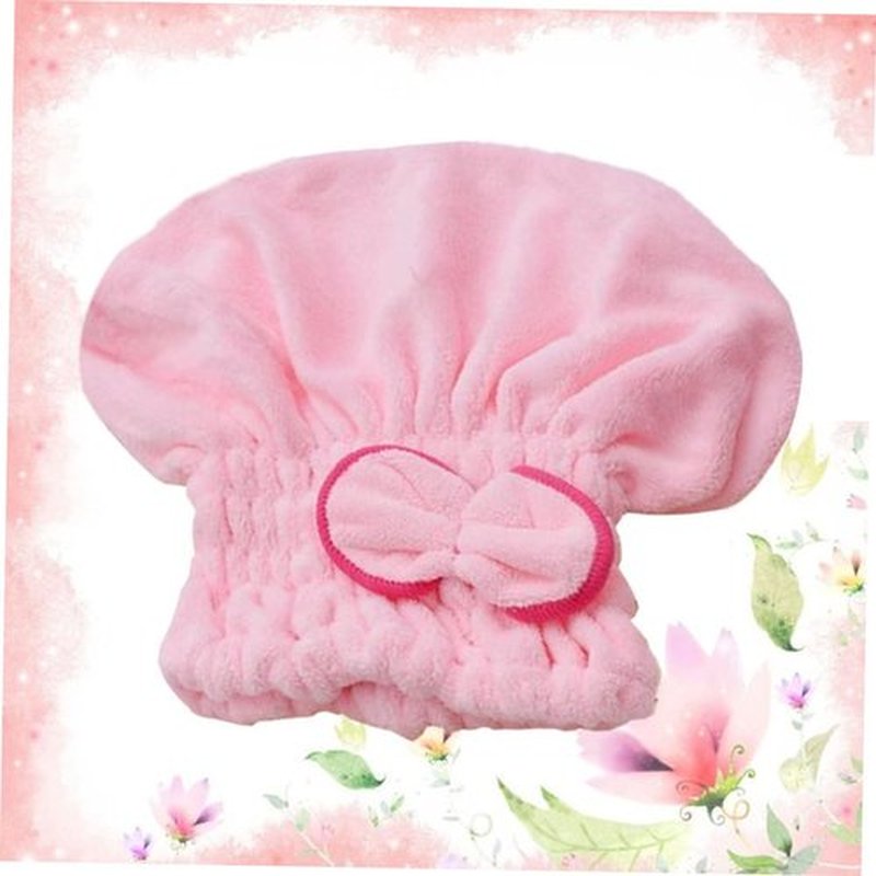 FOYTOKI Hair Drying Cap Womens Head Wraps Hair Ties for Towel for Hair Shower Cap Bath Towel Shower Cap for Quick Dryer Hat Women Elastic Shower Pink