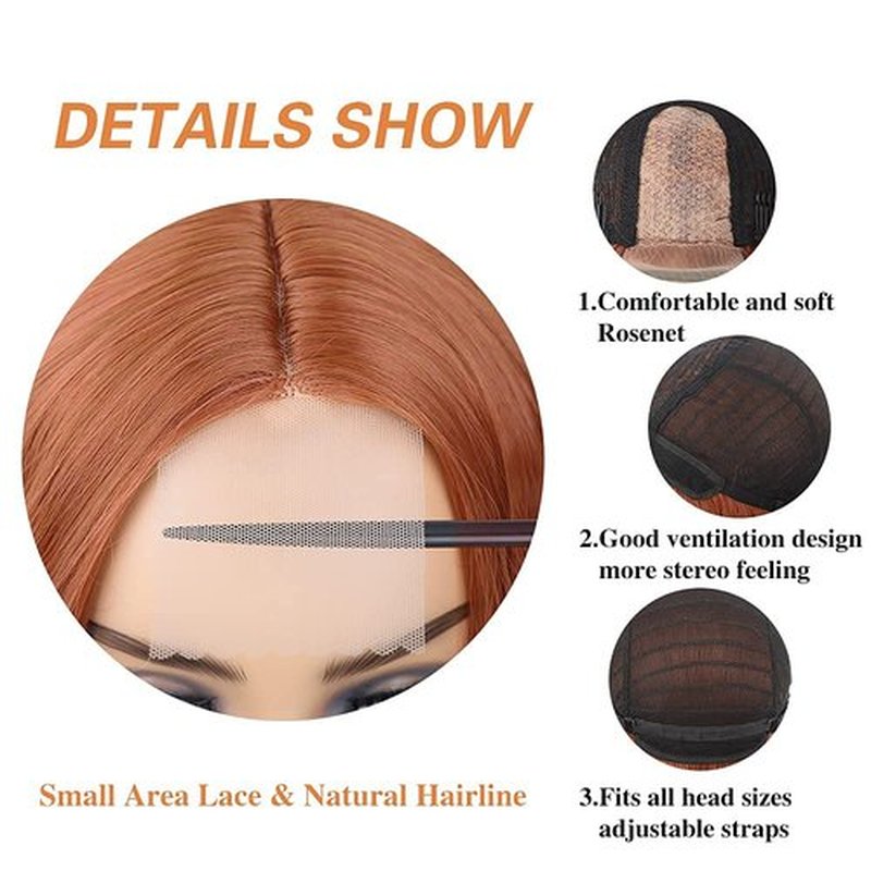 FORCUTEU Long Auburn Wigs for Women Long Wavy Auburn Wig Long Light Auburn Wig Heat Resistant Synthetic Wigs for Daily Party Halloween Use(Light Auburn 30inch)