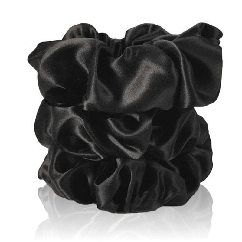 Celestial Silk Mulberry Silk Scrunchies for Hair (Black)