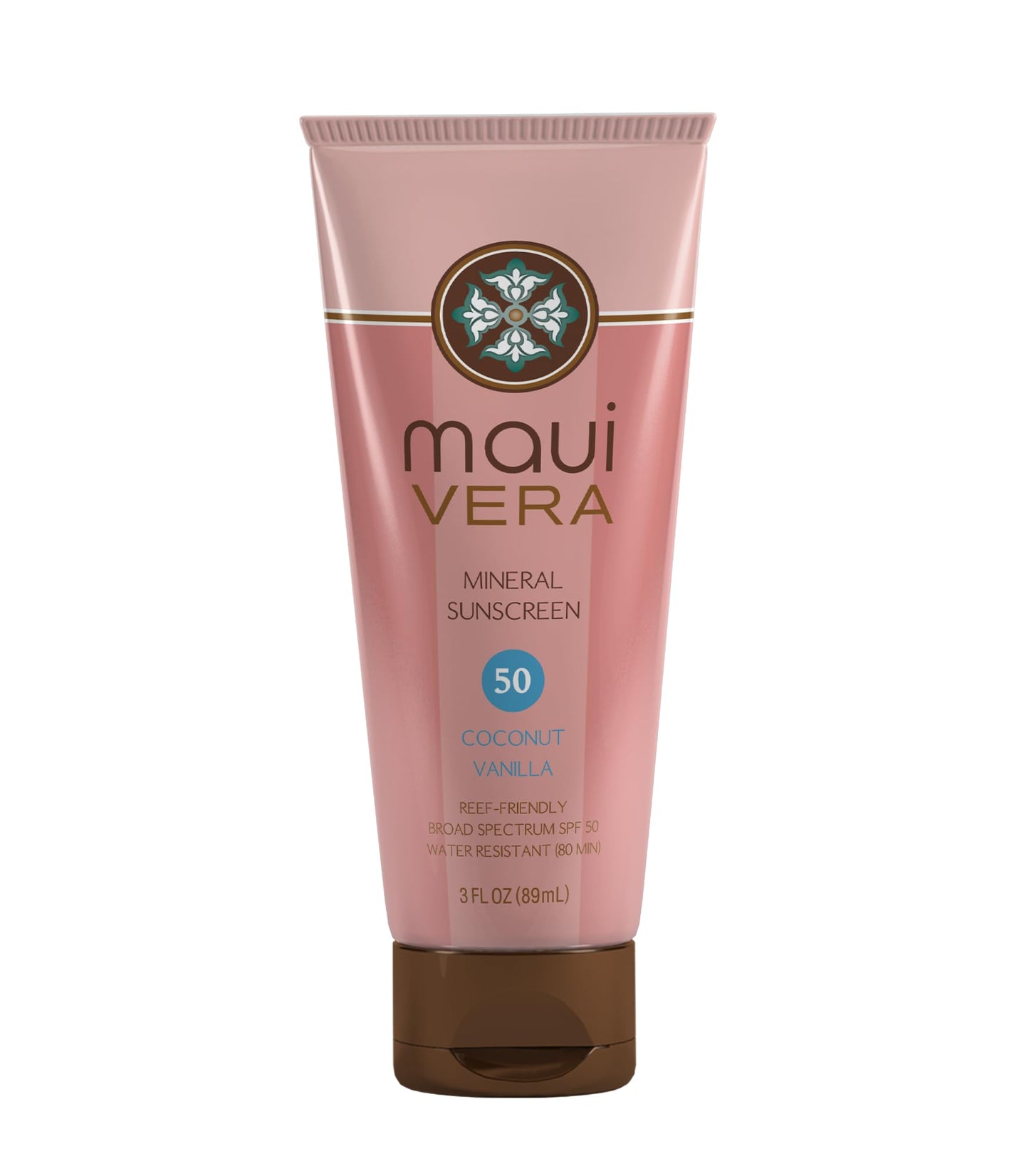SPF 50 Mineral Sunscreen - Scented (3.0 oz) Water-Resistant up to 80 minutes, TSA Approved, Coconut and Vanilla