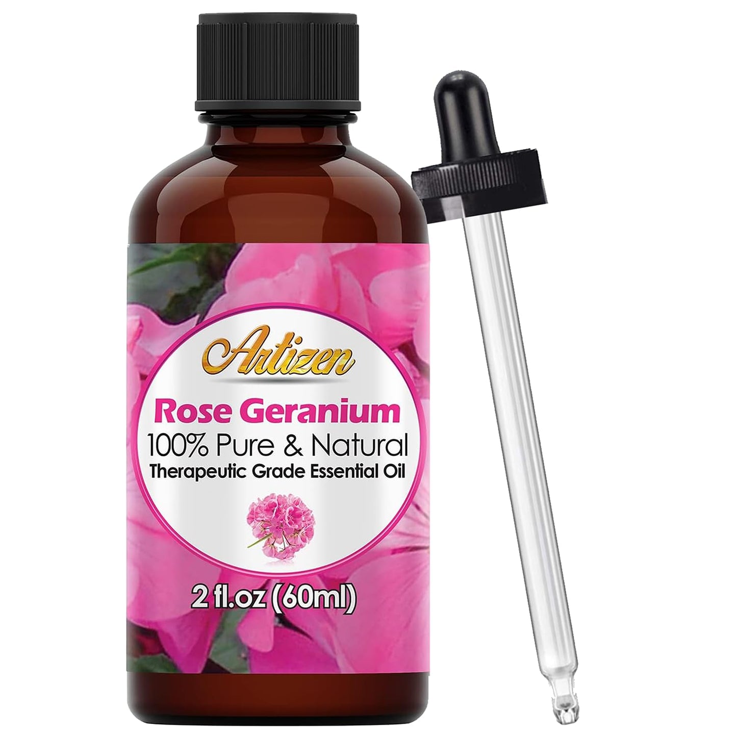 Artizen 4oz Oils - Rose Geranium Essential Oil - 4 Fluid Ounces