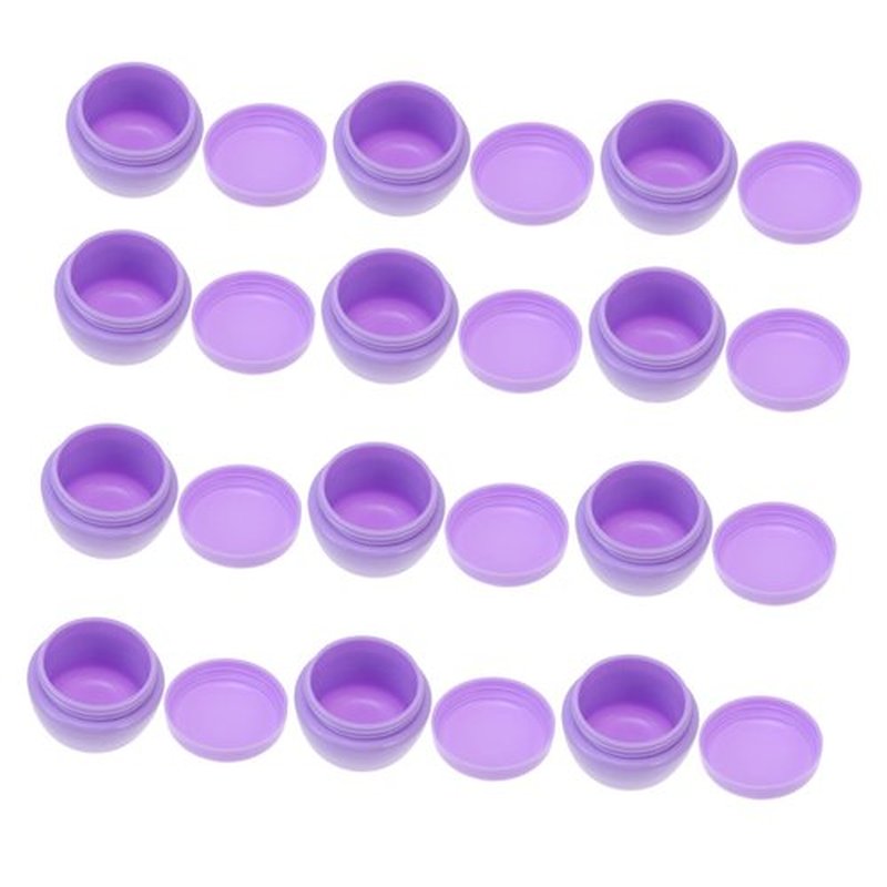 HONMEET 12pcs Plastic Cream & Milk Box Cosmetic Travel Cream Containers Beads Jar Clear Container Cream Bottle Empty Clear Jars Container with Lid Refillable Makeup Containers Purple