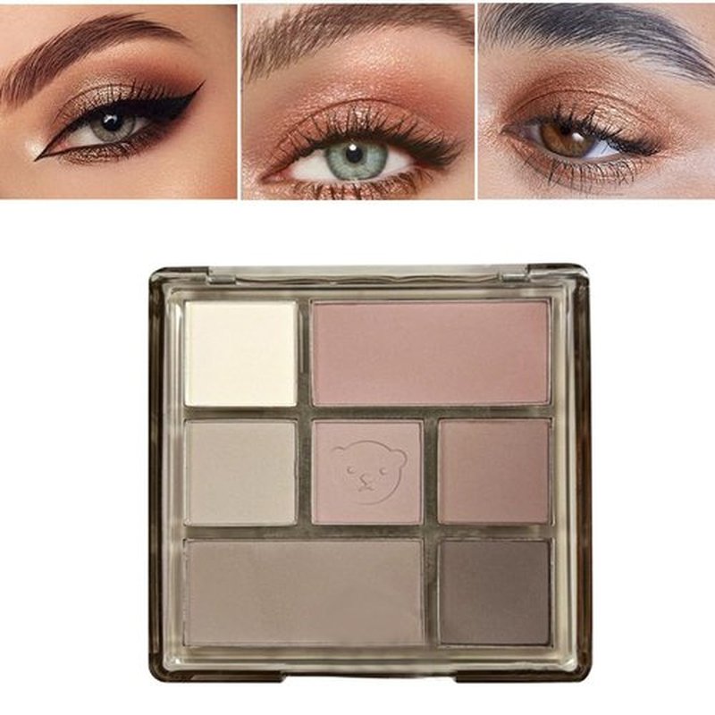 DOUKLLT Professional Makeup Eyeshadow Pallet Kit, All About Colorful Matte Shimmers Eye Makeup Palette, Natural Make Up Eye Shadows Cosmetics Gift Smokey Pallet Set, Safe for Sensitive Eyes (7-color)