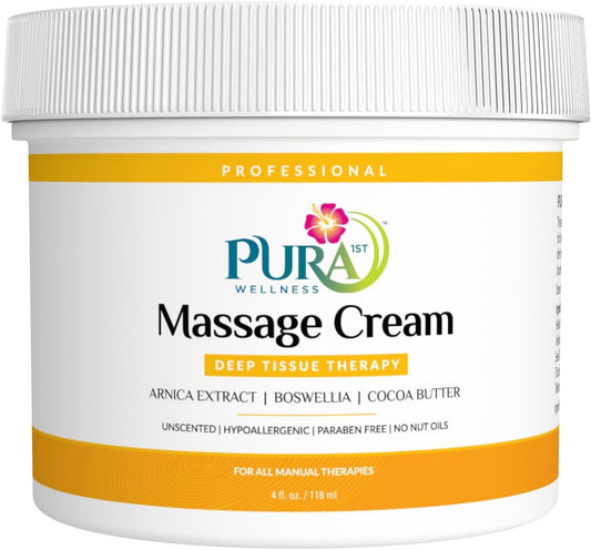 Deep Tissue Therapy Massage Cream - Natural Unscented Formula for Muscle Relief | 4 Fl Oz