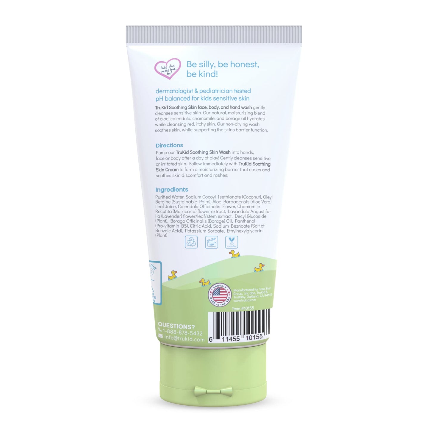 TruKid Kids Body Wash, Unscented Face, Body & Hand Wash for Delicate Skin - NEA-Accepted for Eczema – Dermatologist Tested, Non-Toxic, Tear-Free Baby Bath Essential, 8 fl oz