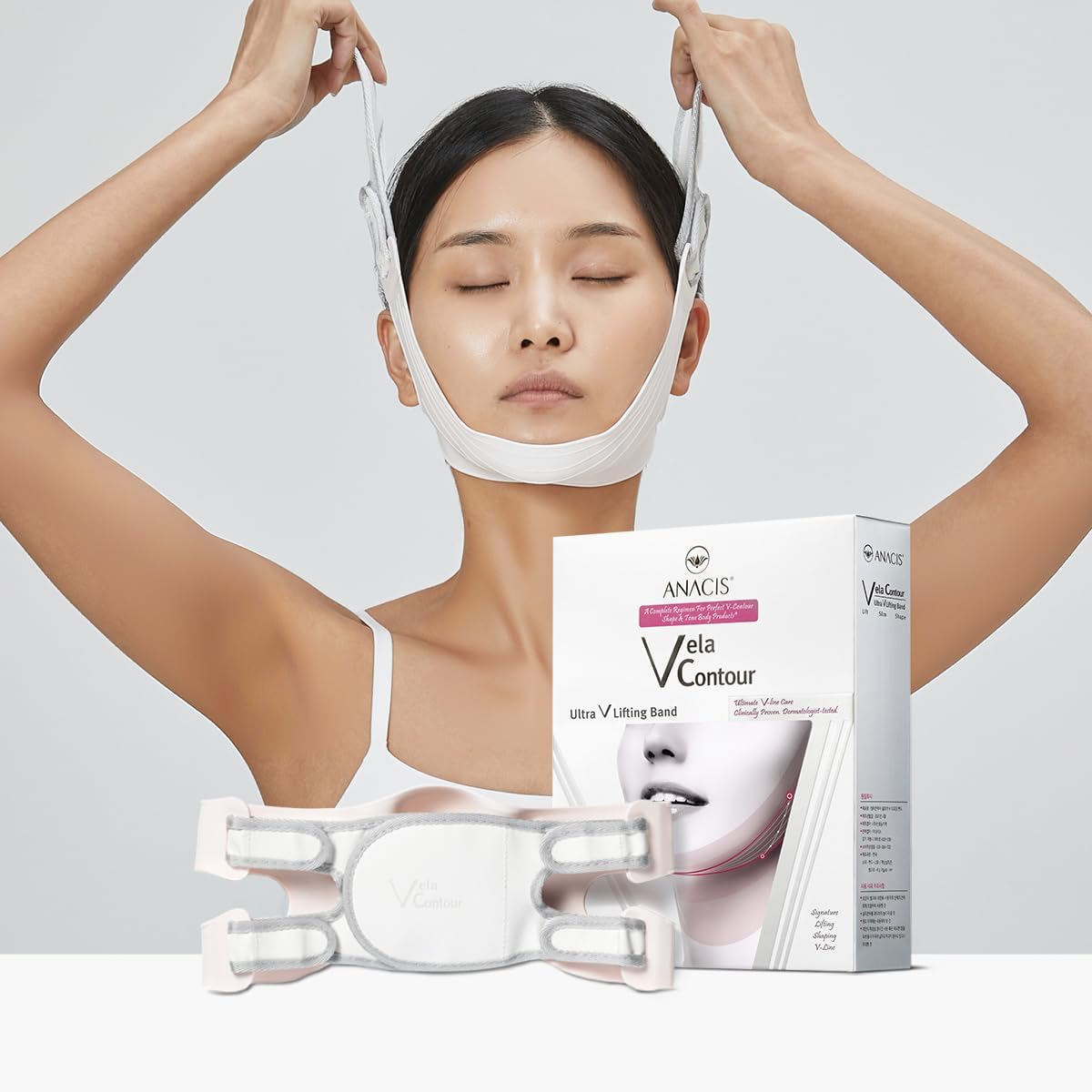 Anacis Advanced Set Neck Cream Serum Facial Belt Works for Visible Correction of Neck, Chin and Jawline - Fine Lines - Wrinkles - Sagging Skin (Serum Belt Cream)