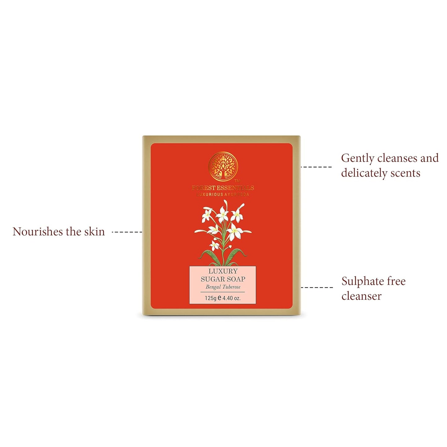 Luxury Sugar Soap - Bengal Tuberose Scented Exfoliating Bar | 125g