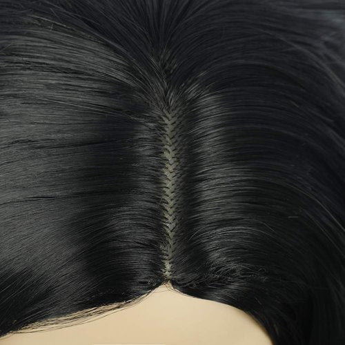 PATTNIUM Kids Child Black Wig Short Wavy Wig Black Wig for Girls Black Bob Wig Synthetic Hair Cosplay Halloween Party Costume Daily Wear Wig (Black)