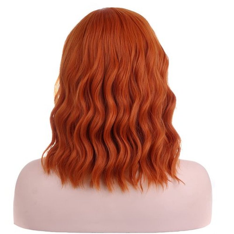 BERON 14 Inches Ginger Wig Short Curly Wig Orange Wig Bob Wig Charming Women Beach Wave Wigs for Cosplay Party Wig Cap Include