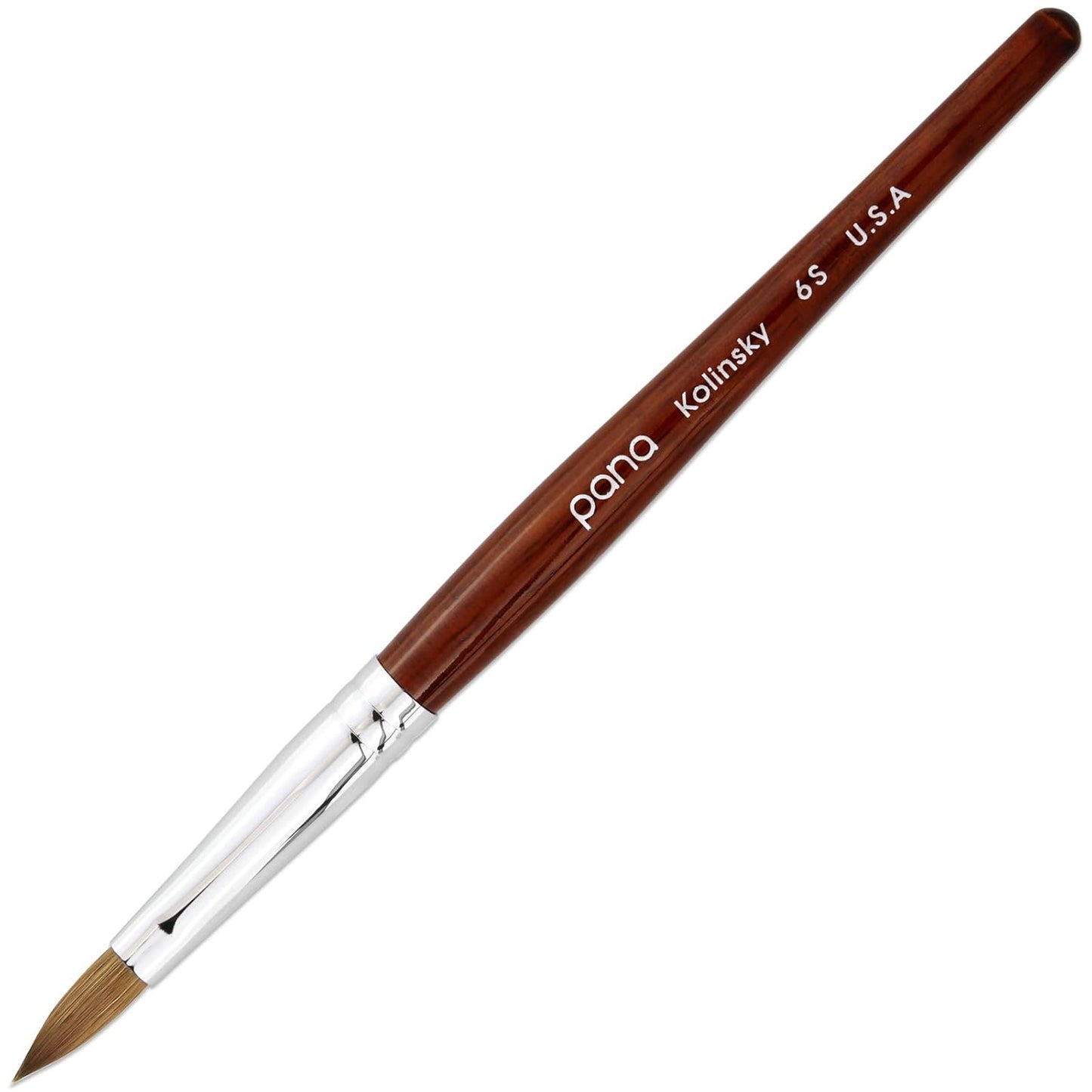 pana USA Acrylic Nail Brush100% Pure Kolinsky Hair New Teal Wood Handle with Silver Ferrule Oval Crimped Shaped Style (Size # 10)