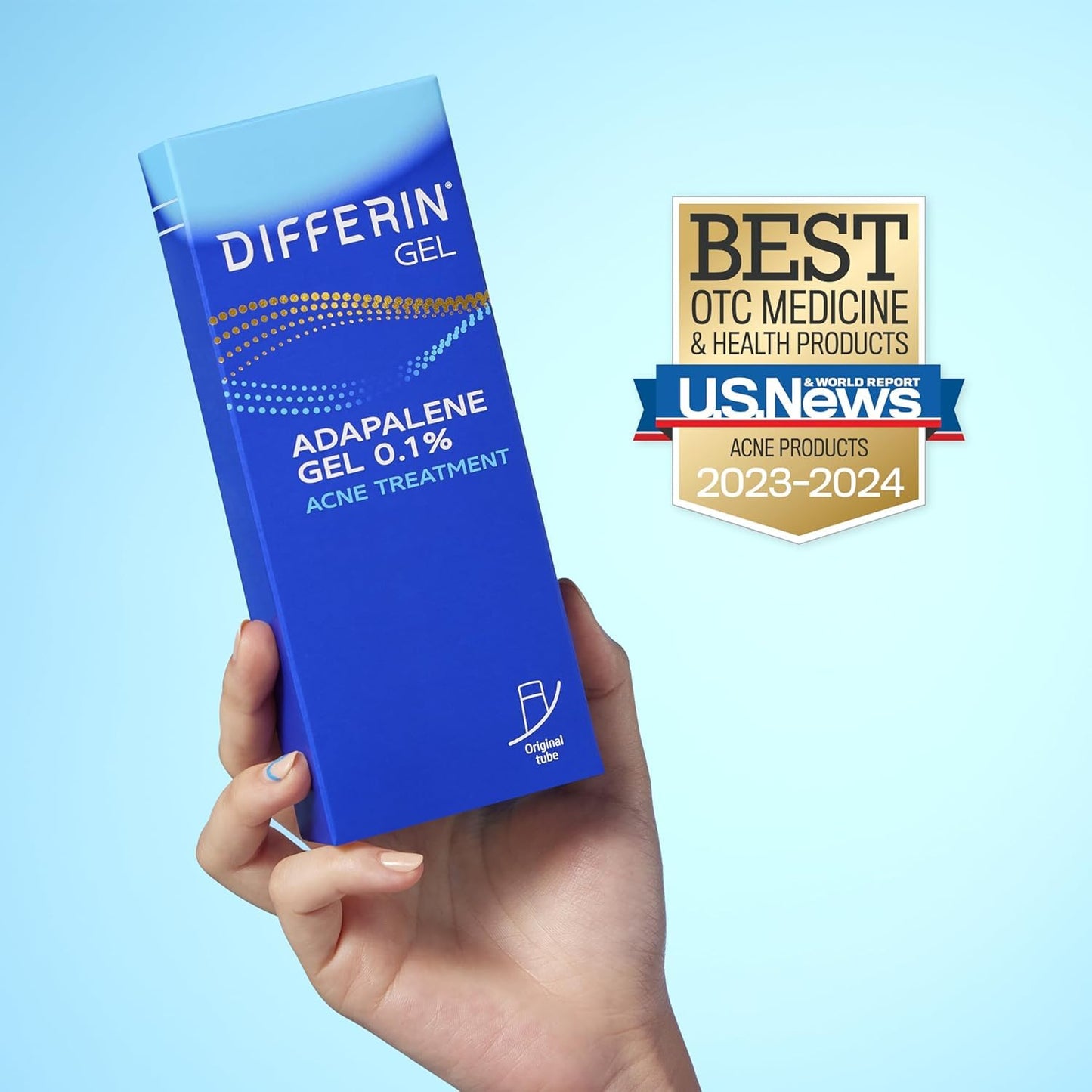 Differin Acne Treatment Gel & Power Patch Set - 36 Acne Patches (18 Large, 18 Small) with 0.1% Adapalene - Perfect Mother's Day Gift