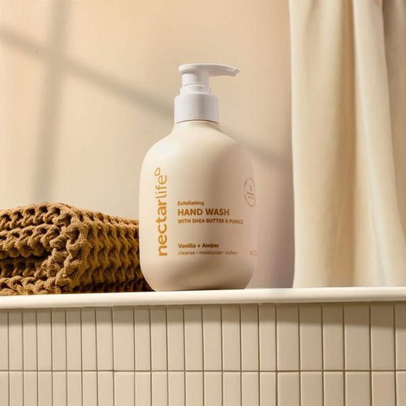 Nectar Life Exfoliating Hand Wash with Shea Butter & Pumice, Vanilla + Amber, 14 fl oz, Set of 3