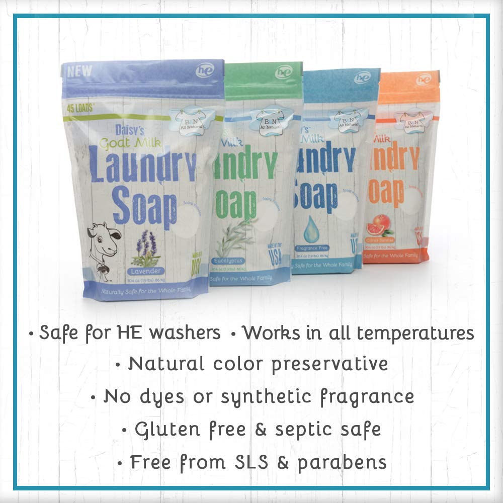 B&N All Natural At Home, Daisy's Goat Milk Laundry Soap, Lavender, 45 Loads, 30.4 Ounce