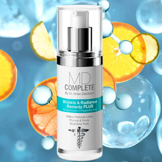 MD Complete Wrinkle Retinol Duo| Professional Dermatologist Skincare Includes Wrinkle & Radiance Remedy PLUS 1.0 fl oz and Retinol Vitamin C Concentrate with Retinol and Vitamin C 0.5 fl oz Set of Two