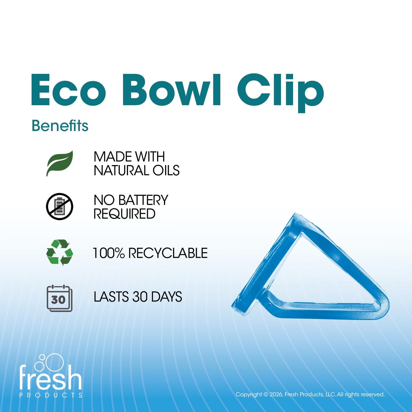 Fresh Products Eco Bowl Clip Air Freshener, Cotton Blossom, Blue, 12 Pack