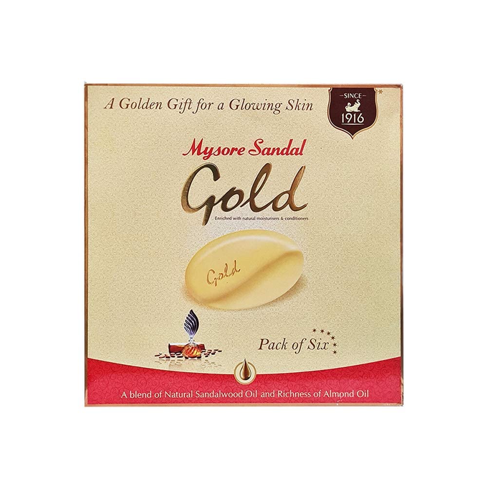 Mysore Sandal Gold Soap, 125 Grams Per Unit (Pack of 6)