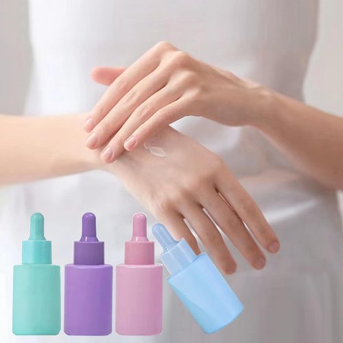 AGENIZ 4 Pack 1oz Glass Dropper Bottle,Clear Frosted Glass Dropper Bottles with 2 Funnels & 2 Lotion Pumps,30 ml Eye Dropper Bottles For Essential Oils,Serums,Lotion,Tincture Bottles (F-Clear frosted)