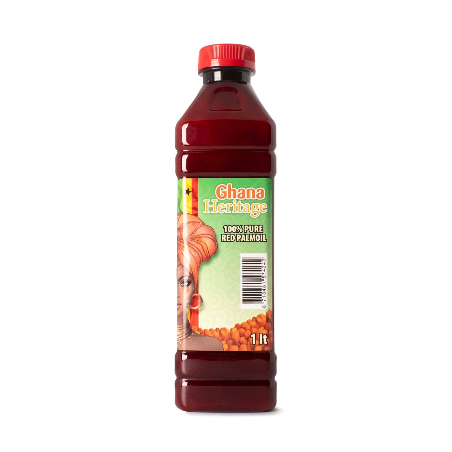 Ghana Heritage Red Palm Oil 100% Pure Palm Fruit Oil for Cooking, Stews, Sauces and More, 33.81 Fl Oz (1 Liter Bottle)