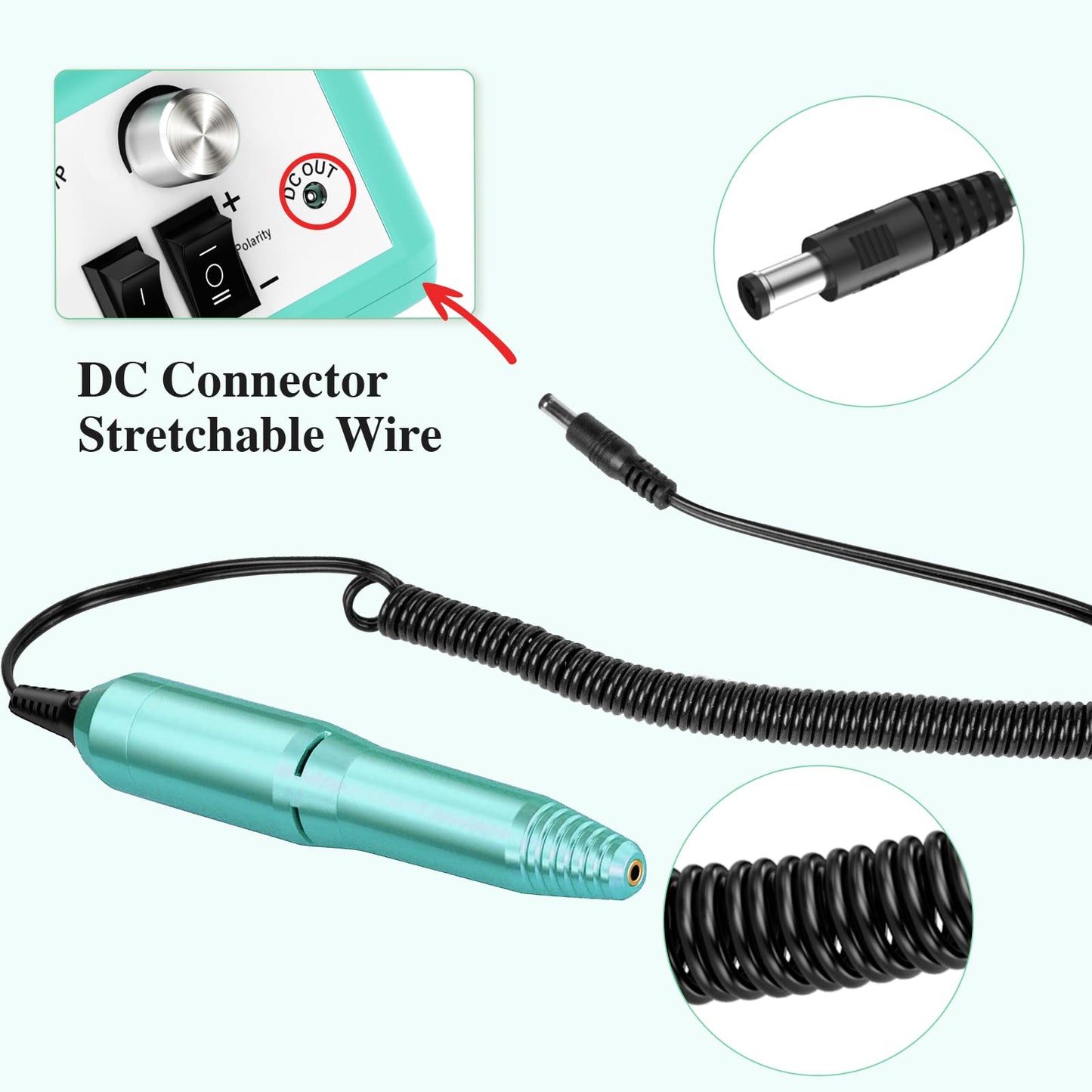 Nail Drill Handpiece Replacement for Professional Nail Drill Machine, 20000 RPM Handpeice Replacement Parts for SUBAY, ALLE˙S, HOINVO and JIASHENG, Green