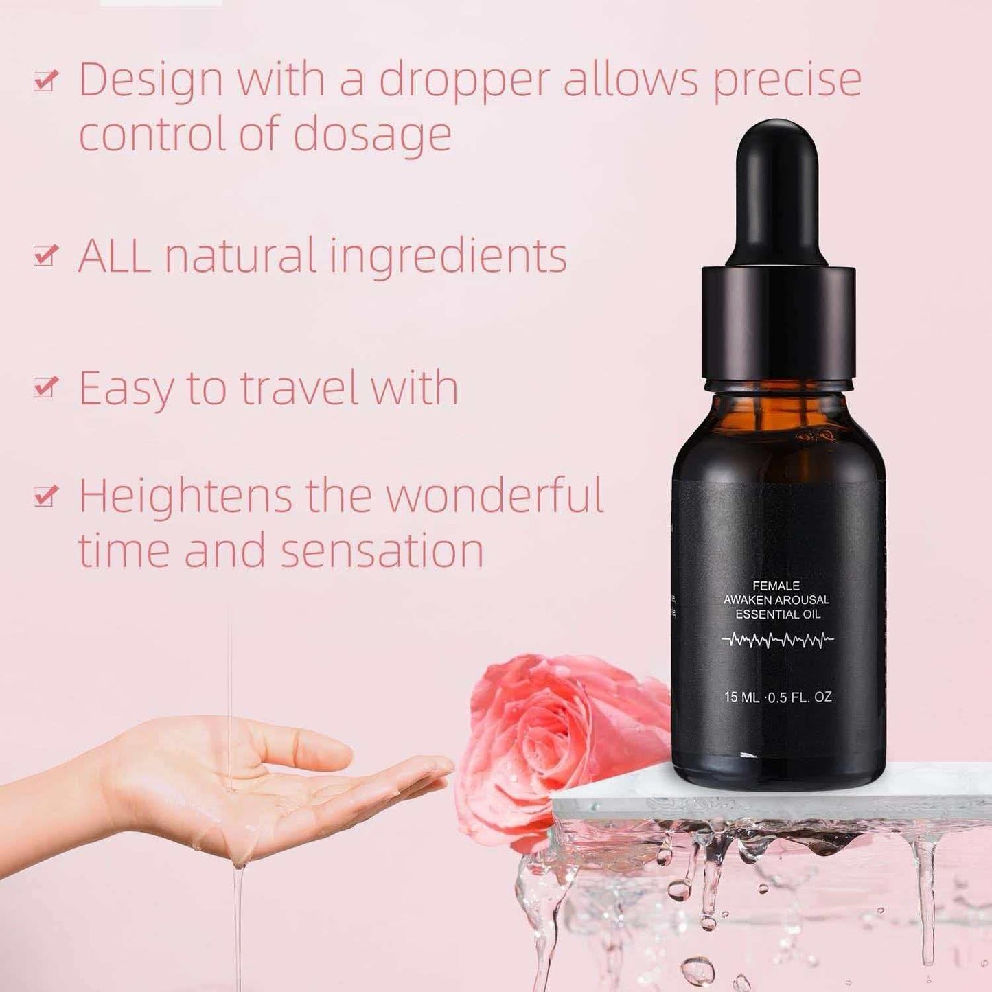Intense Fast Orgasmic Oil, Natural Organic Formula Awaken Excite & Arousal Oil with Stimulating Tingling Sensation, Enhances Intimate Experiences for Women Pleasure Enhancer