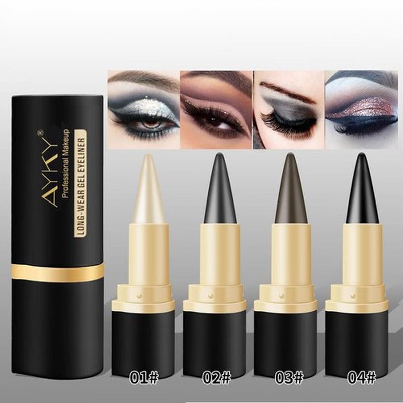 EZGHAR Bousalutend Eye Liner, Bousalurrens Eyeliner Cream, Bousalutend Eyeliner, Ayky Long Wear Gel Eyeliner, Matte Quick-Dry Natural Black Eyeliner Cream, Waterproof Smudge Proof (4PCS)