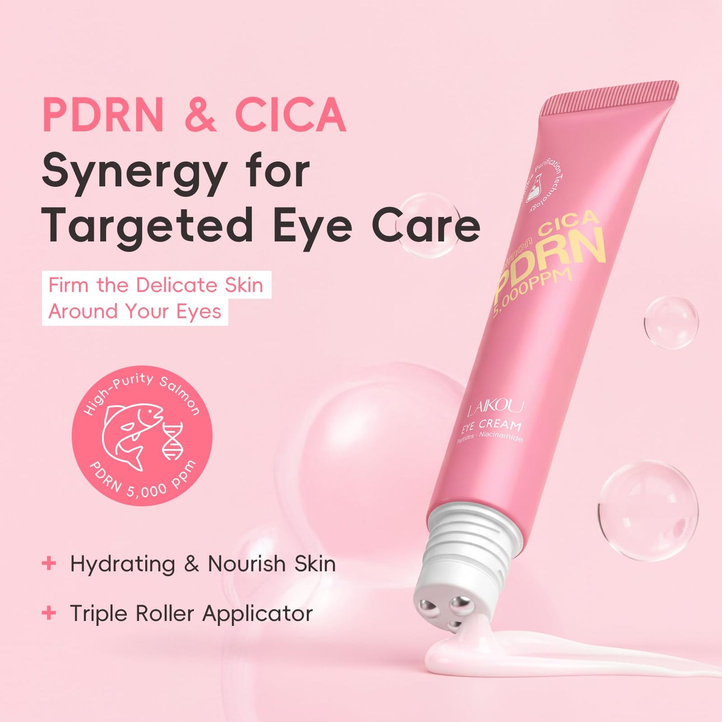 LAIKOU PDRN CICA Skin Care, Skin Care Set, Skincare Gift Set with Cleanser, Moisturizing Cream, Toner, Serum, Eye Cream for Women Lover Mother's Day Birthday Christmas Gifts Stocking Stuffers 5pcs