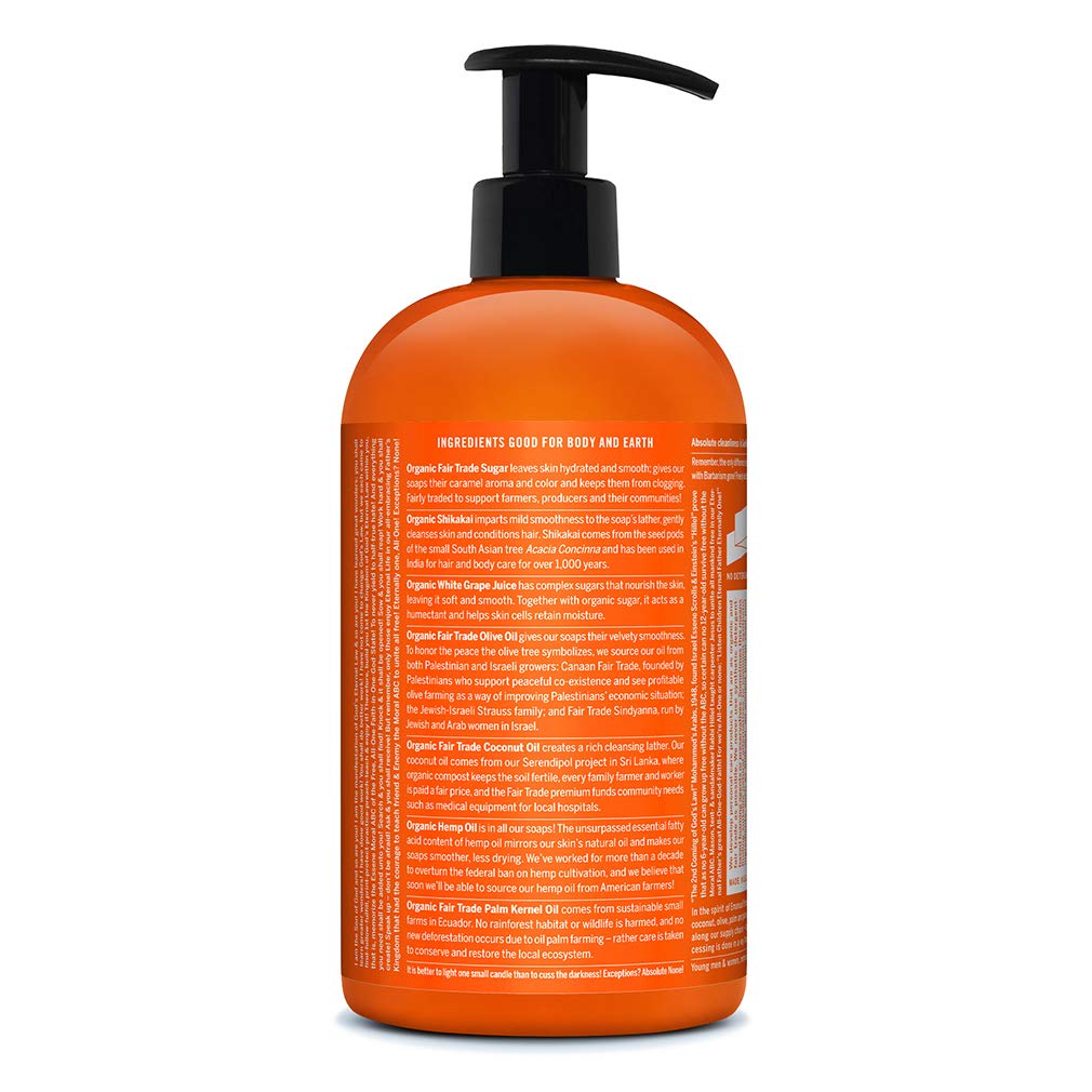 Dr. Bronner's Organic Sugar Soap (Baby Unscented, 24 Ounce) - Made with Regenerative Certified Organic Oils, Sugar & Shikakai Powder, 4-in-1 Use: Hands, Body, Face and Hair- Liquid Soap, Nourishes