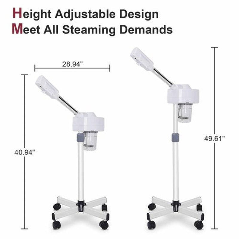 Professional Facial Steamers, Hot Ozone Face Steamer for Facial, Standing Facial Steamer on Wheels, Esthetician Steamer for Salon Beauty and Spa, Mist Face Steamer for Facial Skin Care
