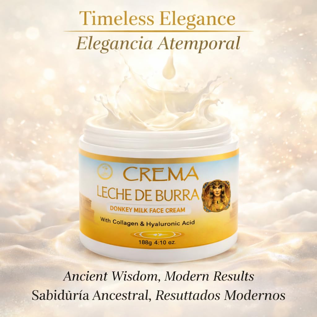 HIGH SUPREME Donkey Milk Face Cream(Leche de Burra) – 120g With Collagen & Hyaluronic Acid – Nourishing & Hydrating Moisturizer – For Sensitive, Dry & Mature Skin – Anti-Aging & Skin Renewal